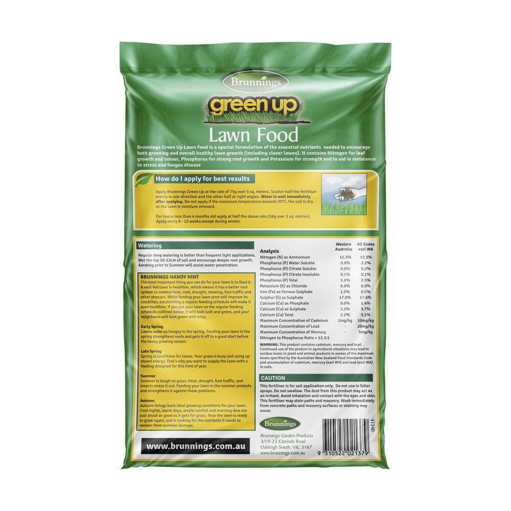 Brunnings Green Up Organic+ Lawn Food - 2.5kg