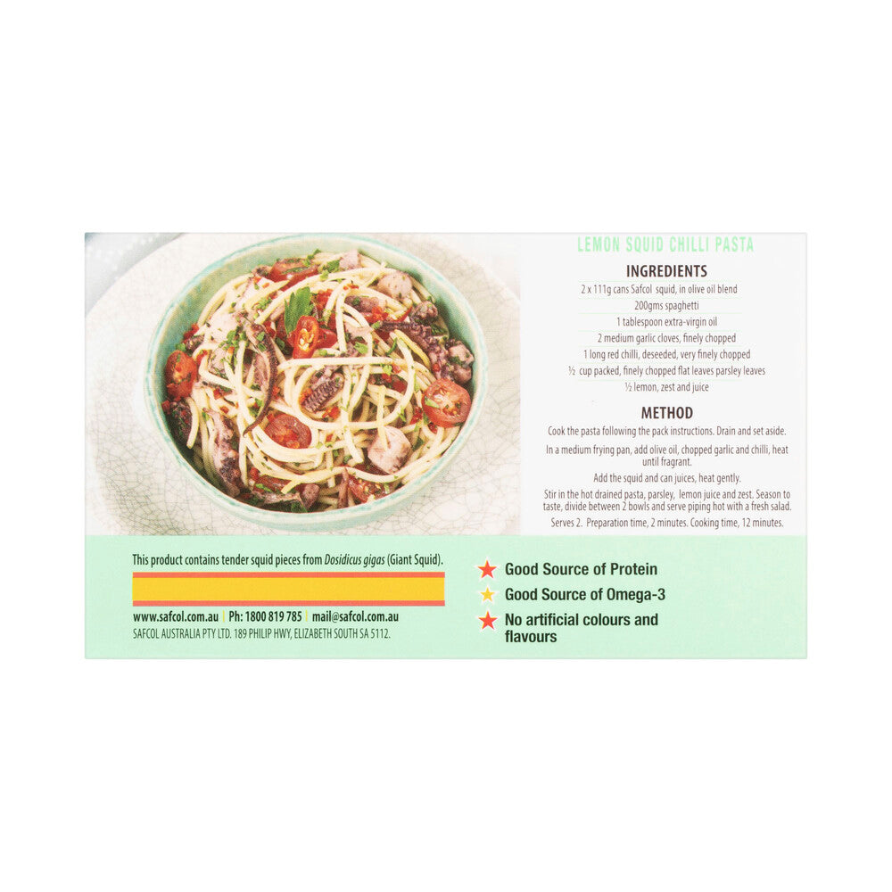 Safcol Squid Pieces In Olive Oil Blend - 111g