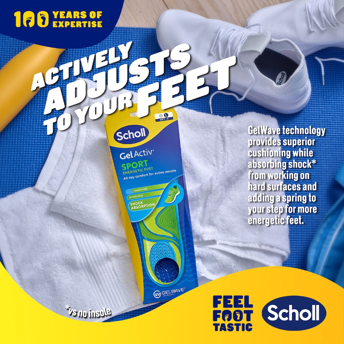Scholl Gel Activ Sport Insoles Large Pair Each