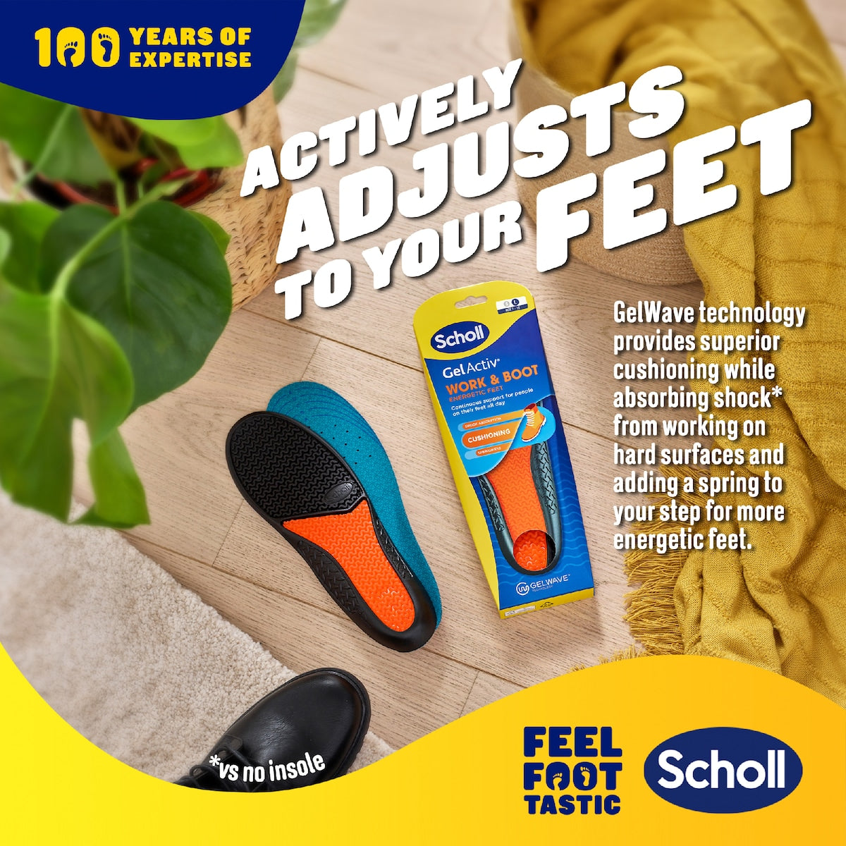 Scholl Gel Activ Work & Boot Insoles Large Pair Each