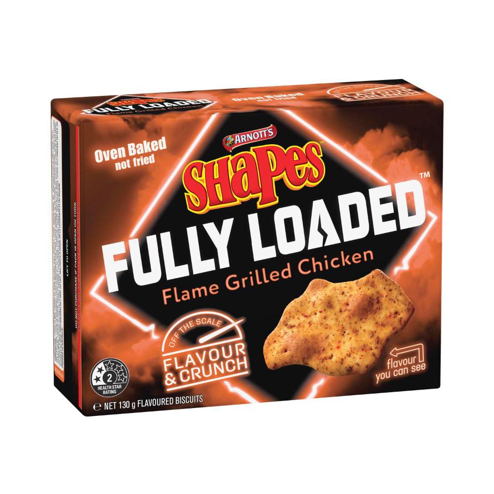 Arnott's Shapes Fully Loaded Crackers Flame Grilled Chicken - 130g