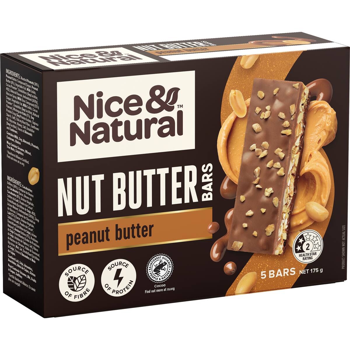 Nice & Natural Nut Butter Bars Peanut Butter 5 Pack