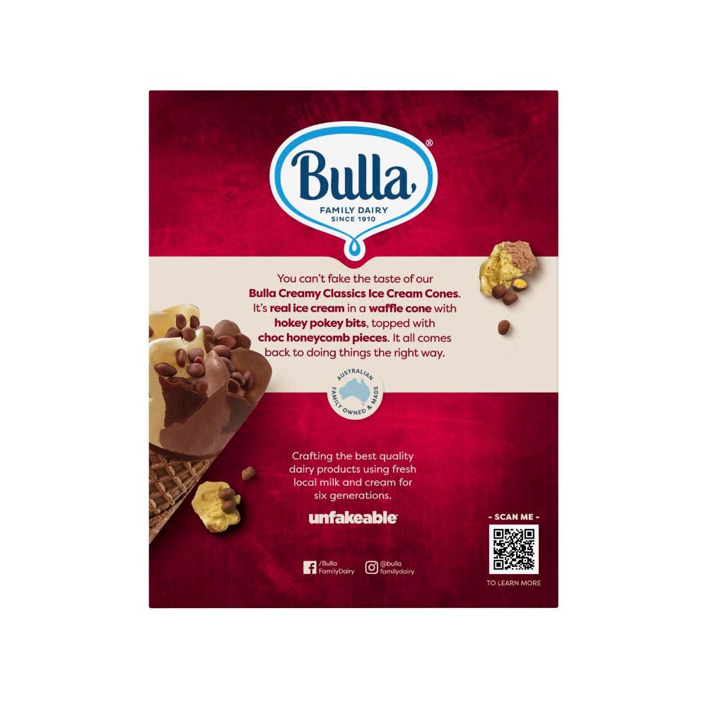 Bulla Creamy Classics Choc Honeycomb Cone 4 Pack - 520mL