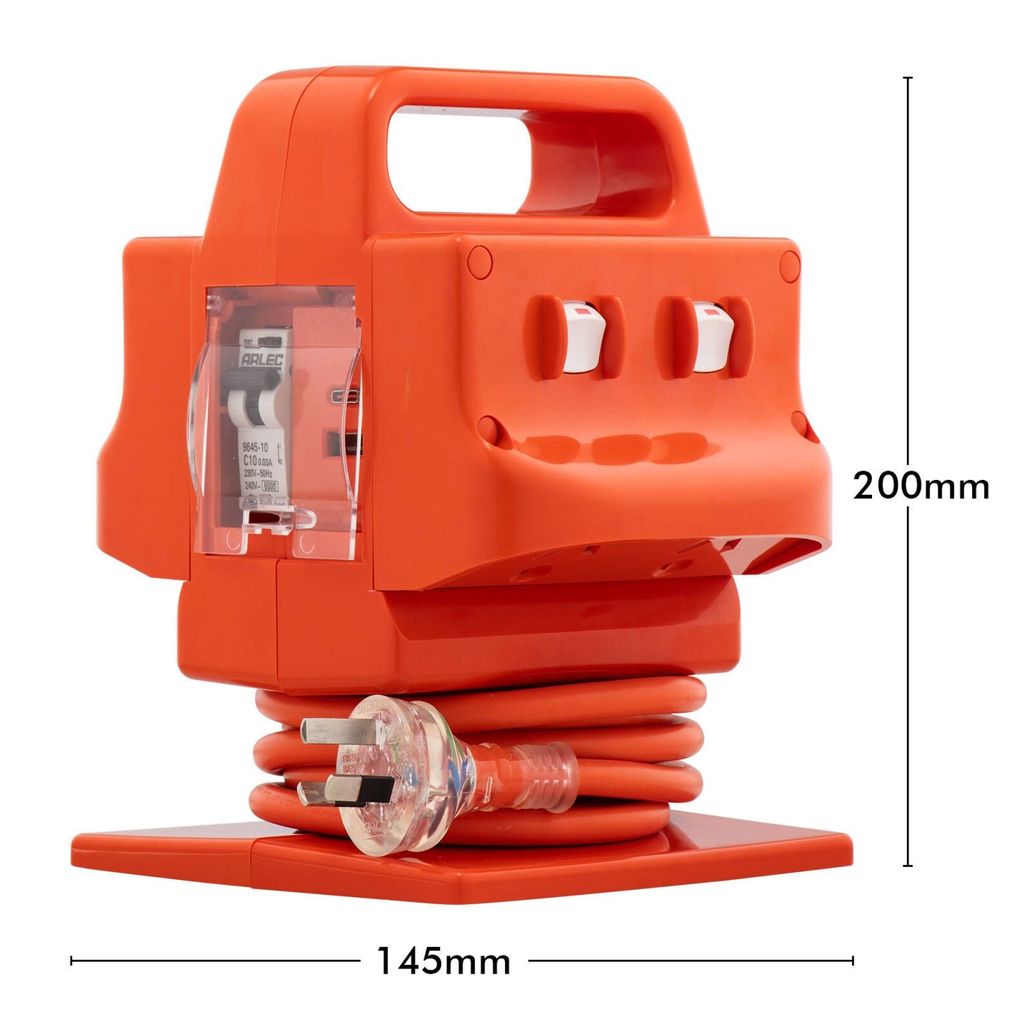 Arlec Heavy Duty Power Block - 4 Outlet - PD20W - Orange