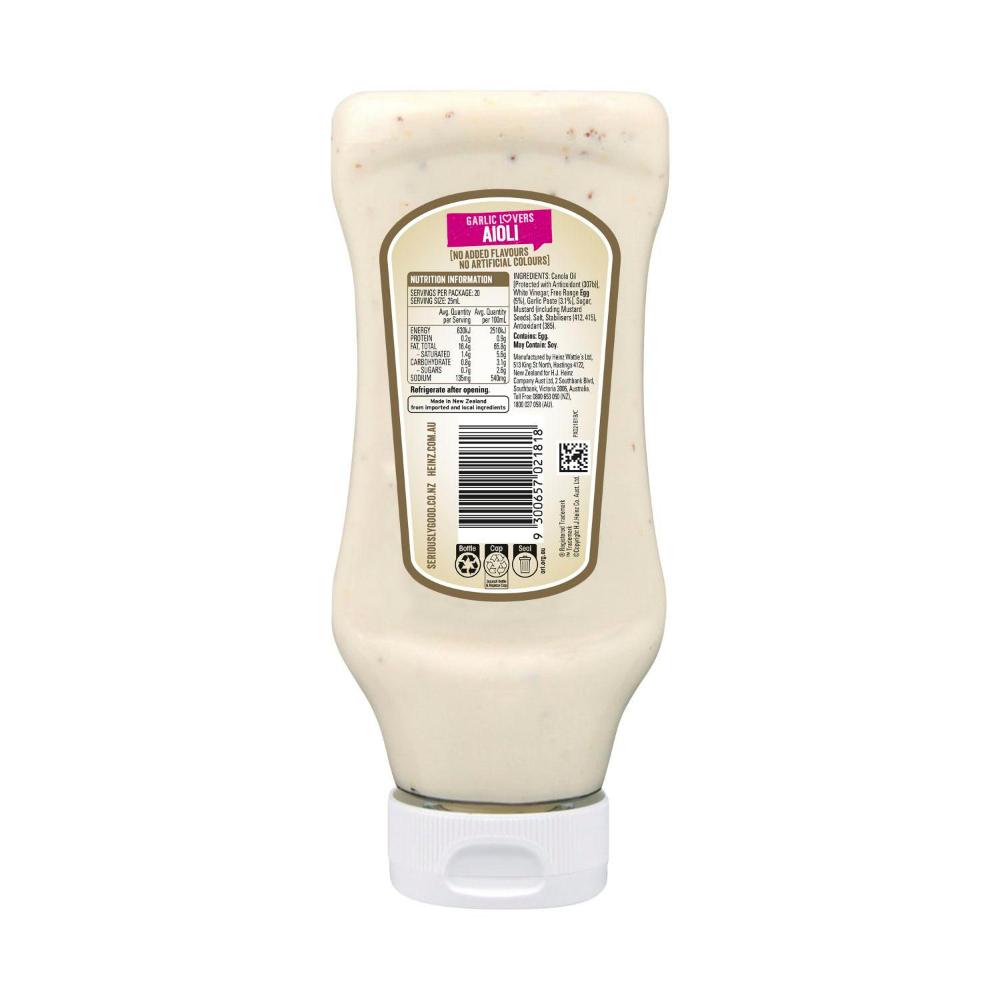 Heinz Seriously Good Garlic Lovers Aioli Mayonnaise - 500mL