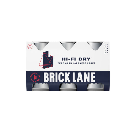 Brick Lane Hi-fi Dry Japanese No Carb Lager Can 355ml - 6 Pack
