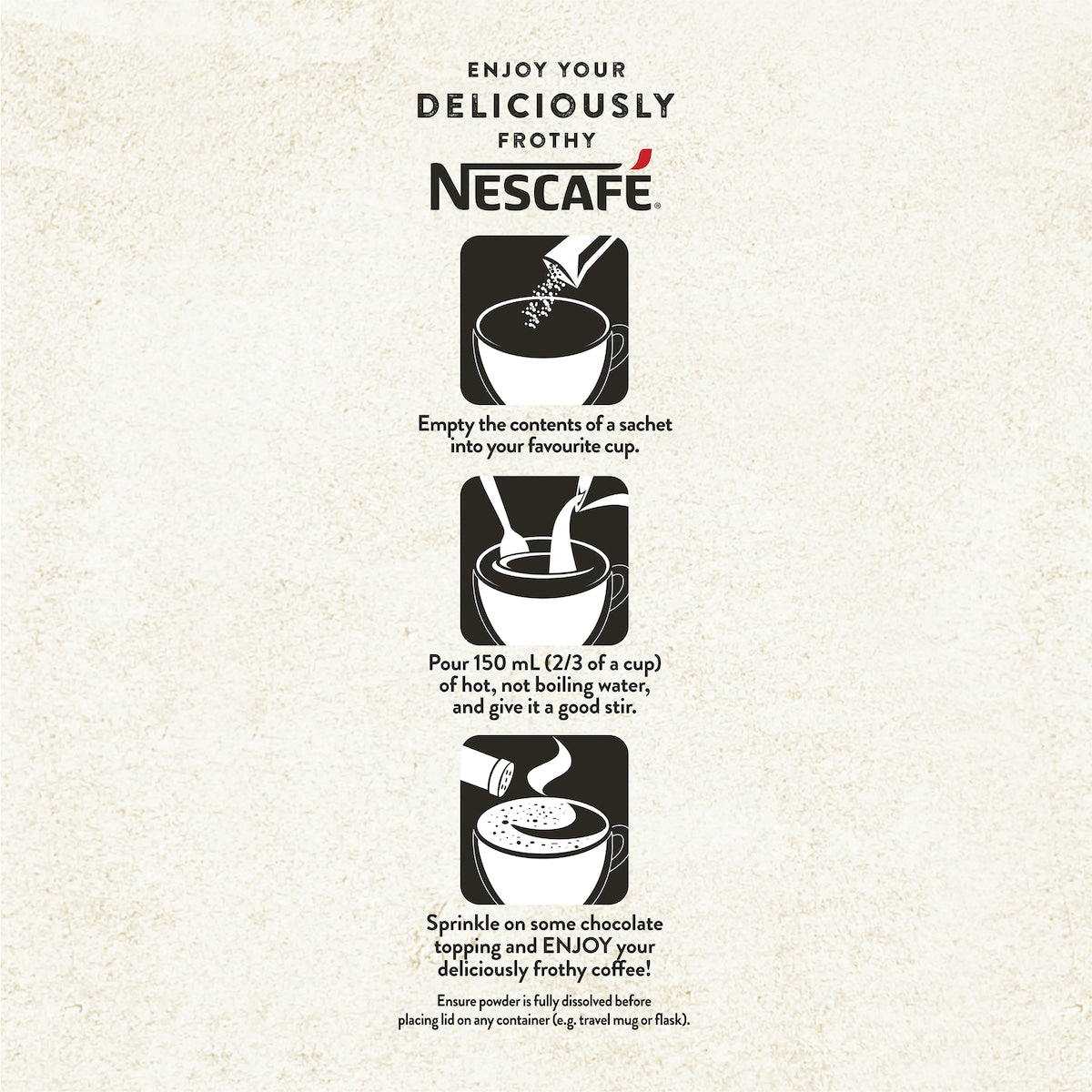 Nescafe Strong Cappuccino Coffee Sachets 26 Pack