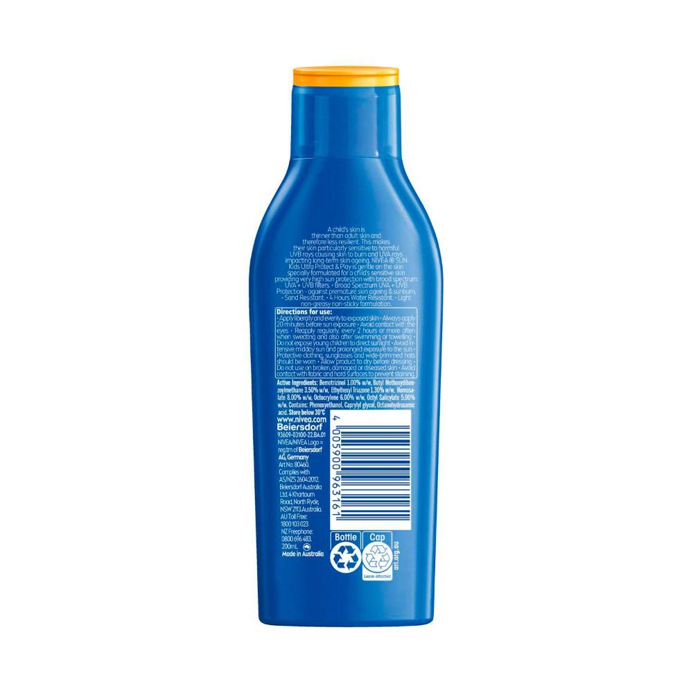 Nivea Sun Kids Ultra Protect & Play Sunscreen Lotion Spf50 | 200mL