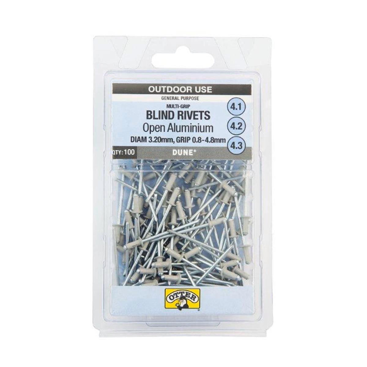 Otter Multi Grip Rivets - 2 x 0.8-4.8mm - Aluminium - Vibration Resistant