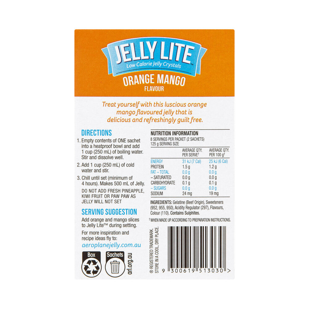 Aeroplane Lite Orange Mango Jelly Crystals 2 Pack - 18g