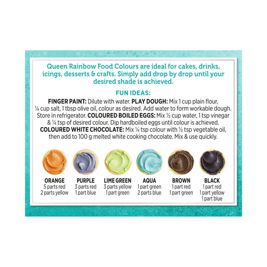 Queen Rainbow Food Colour 4 Pack - 28mL