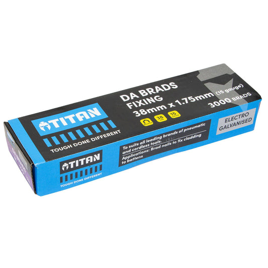 Titan Collated Nail Brads - 38 x 1.75mm - Electro Galvanised - 3000 Pack