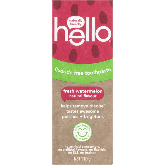 Hello Flouride Free Toothpaste Fresh Watermelon 110g