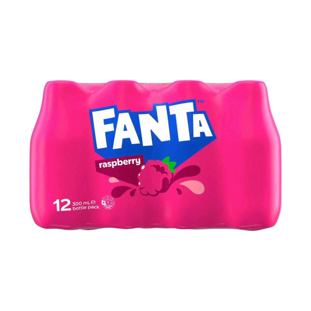 Fanta Raspberry Flavoured Soft Drink Bottle 12x300ml