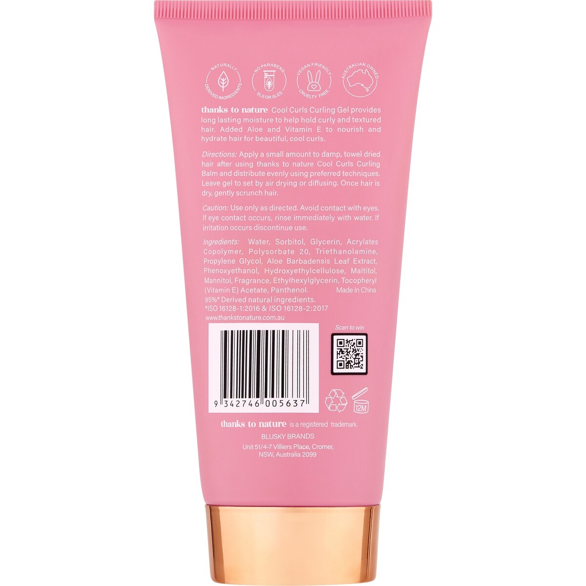 Thanks To Nature Cool Curls Curling Gel 150ml