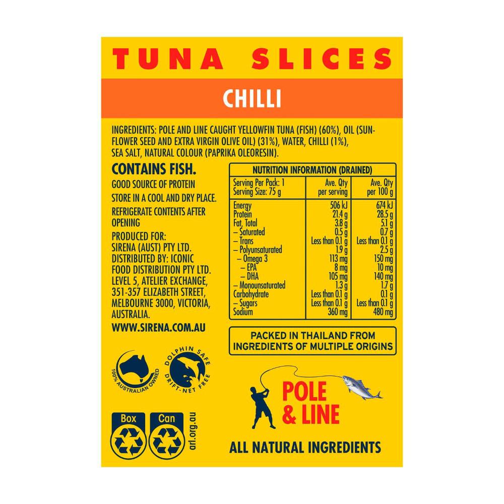 Sirena Chilli & Oil Tuna Slices - 125g