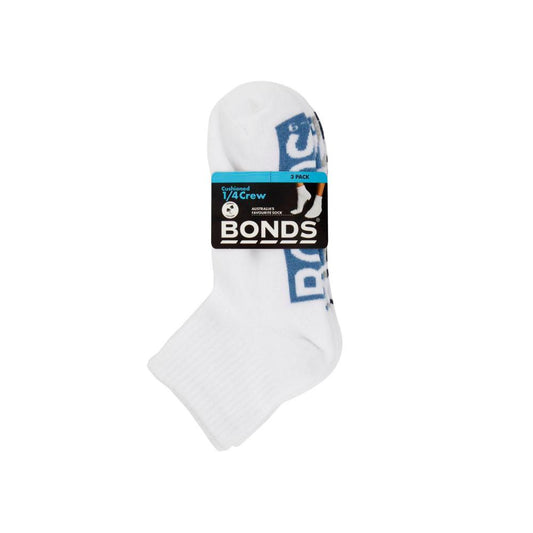 Bonds Mens Quarter Crew Mens Quarter Crew Logo Size 11+ - 3 pack