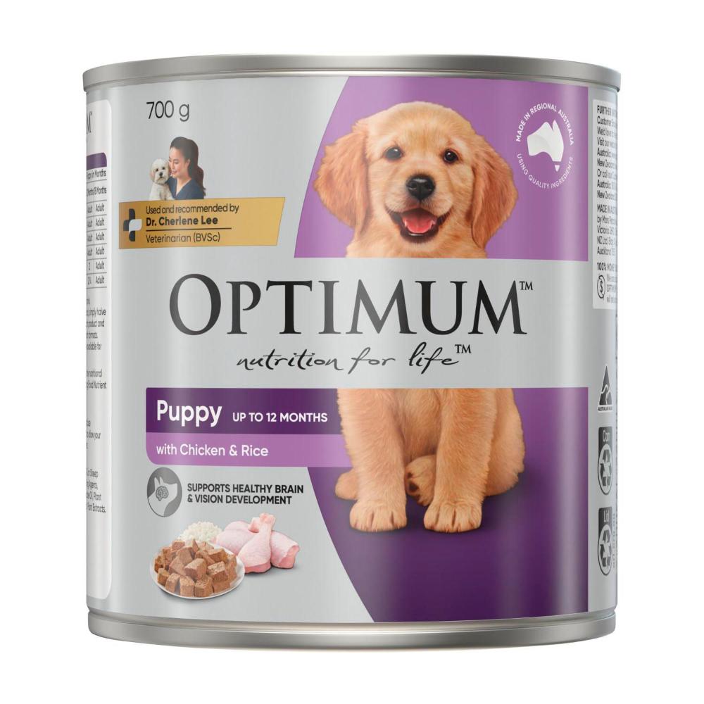 Optimum Puppy Wet Dog Food With Chicken & Rice - 700g
