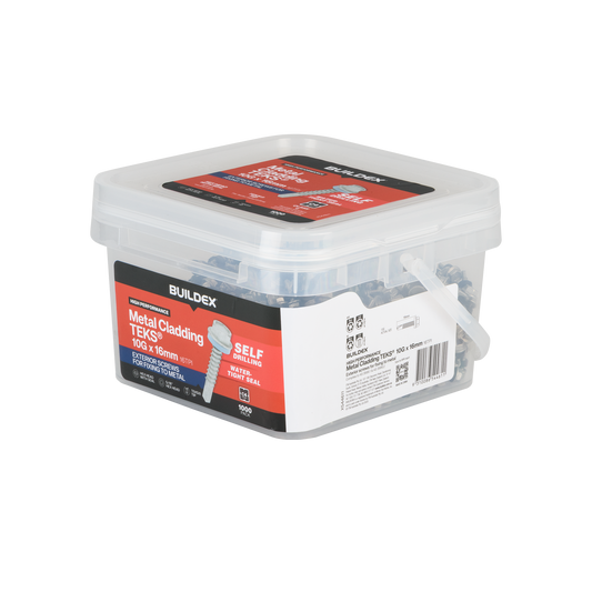 Buildex Teks Screws - 10g x 16mm - Class 4 - 1000 Pack