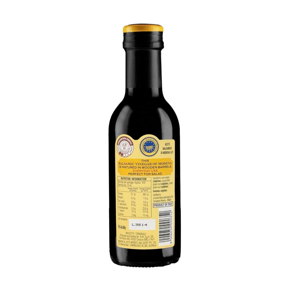 Mazzetti Balsamic Vinegar Original Label 2 Seal - 250mL