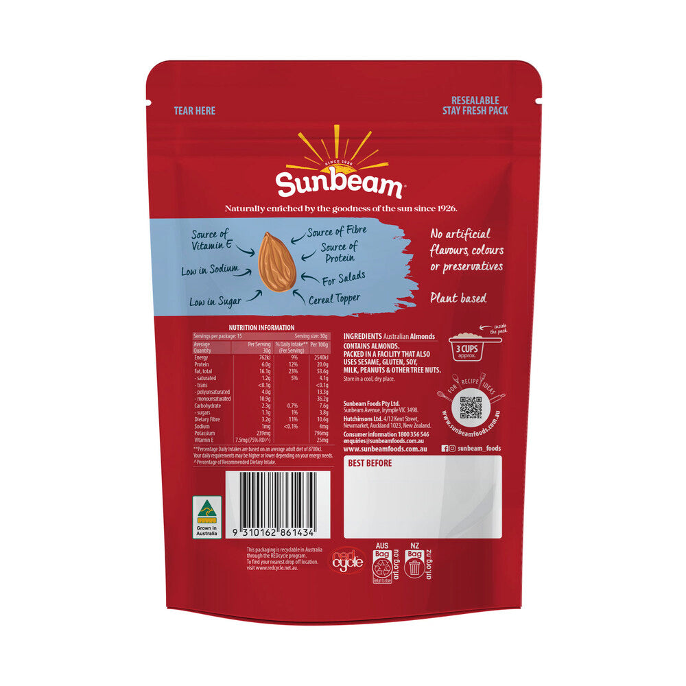 Sunbeam Australian Nuts Natural Almonds - 450g