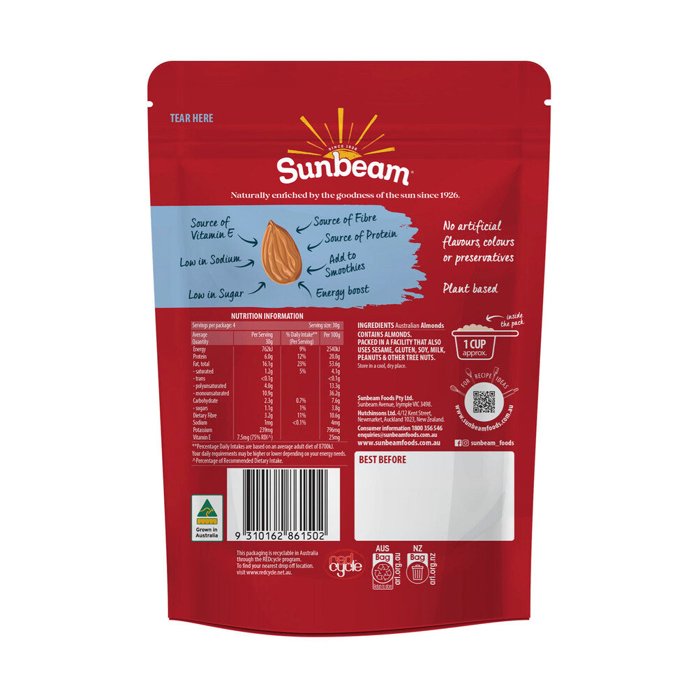 Sunbeam Natural Sliced Almonds - 120g