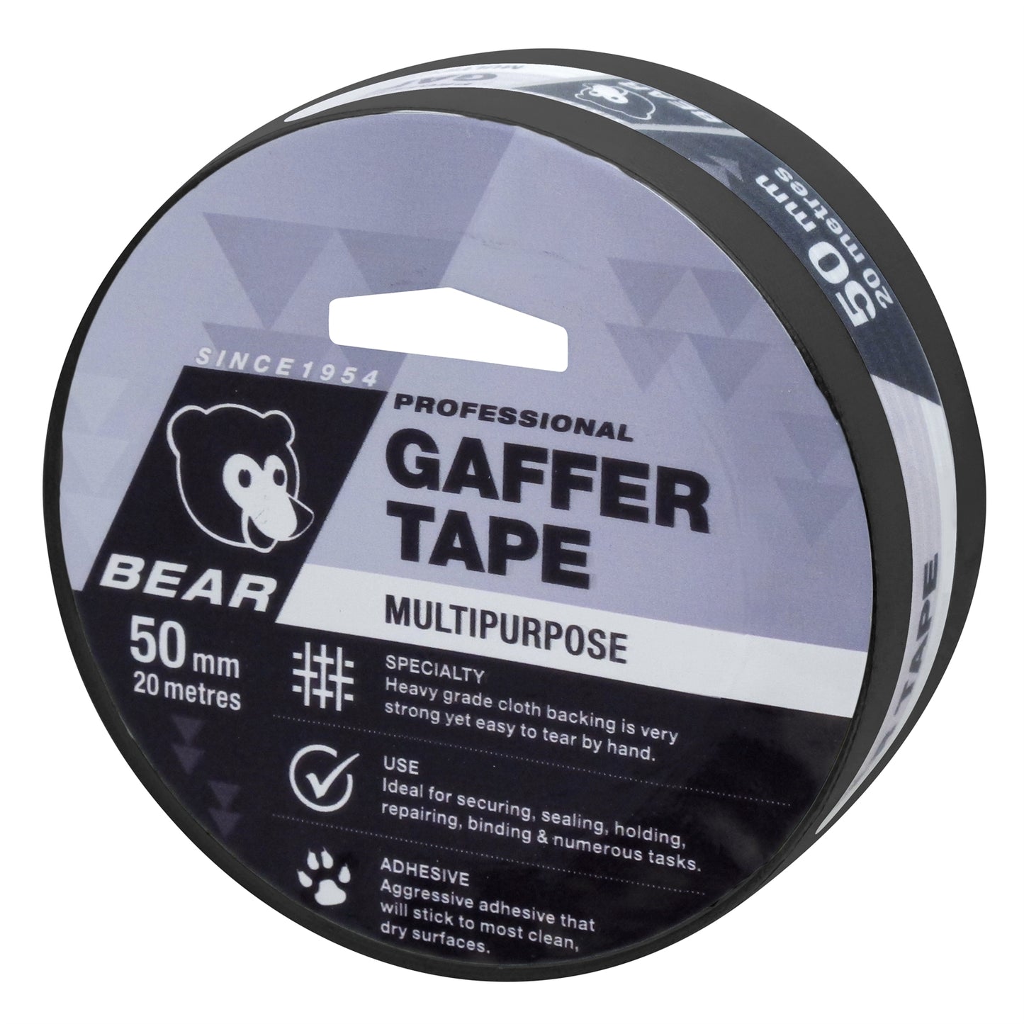 Bear 50mm x 20m Multipurpose Gaffer Tape Black