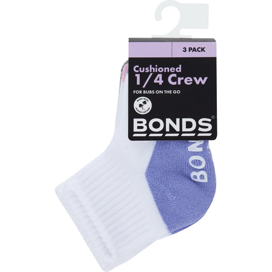 Bonds Cushioned Crew Sock For Babies 3 Pack