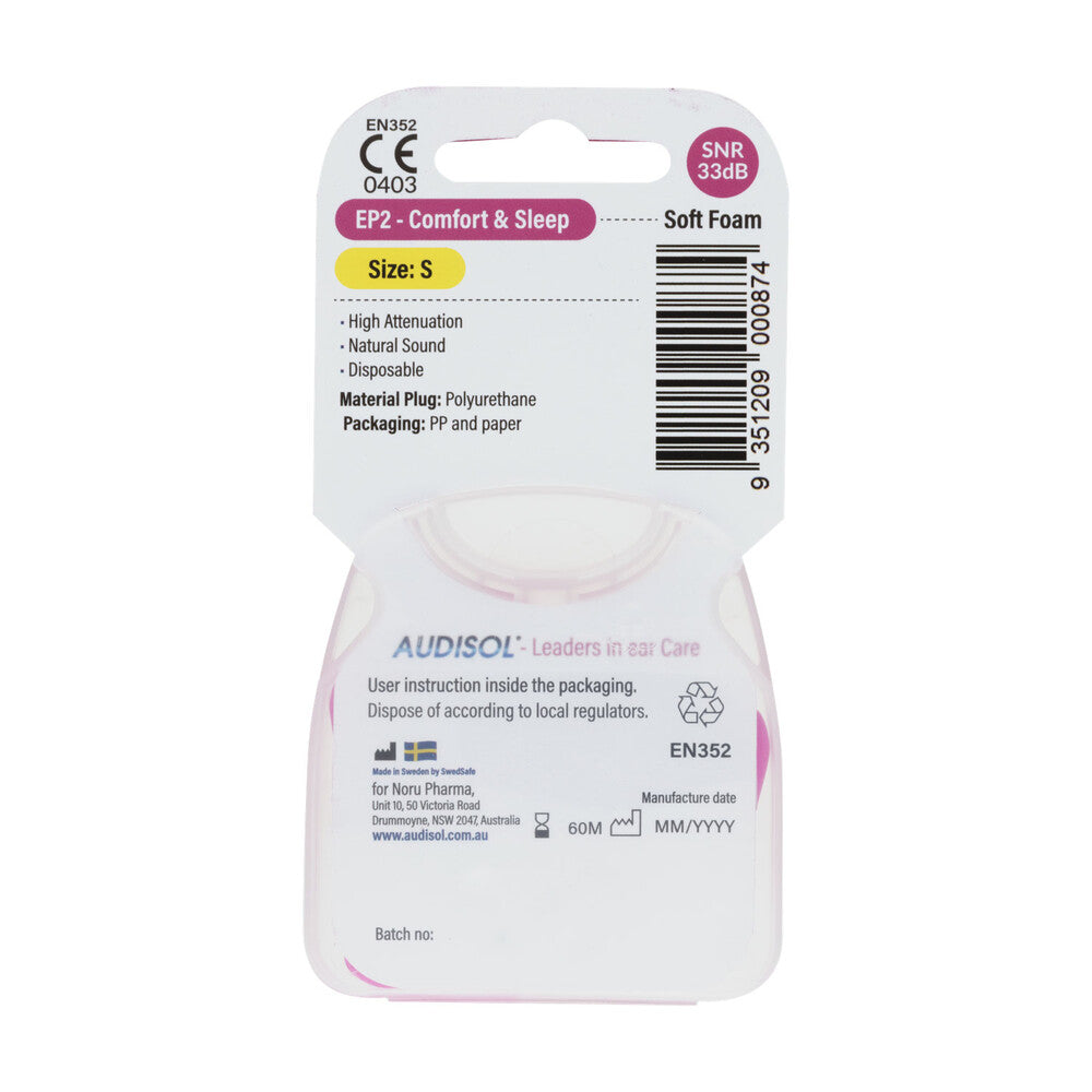 Audiplugs Soft Foam Comfort & Sleep - 4 pack