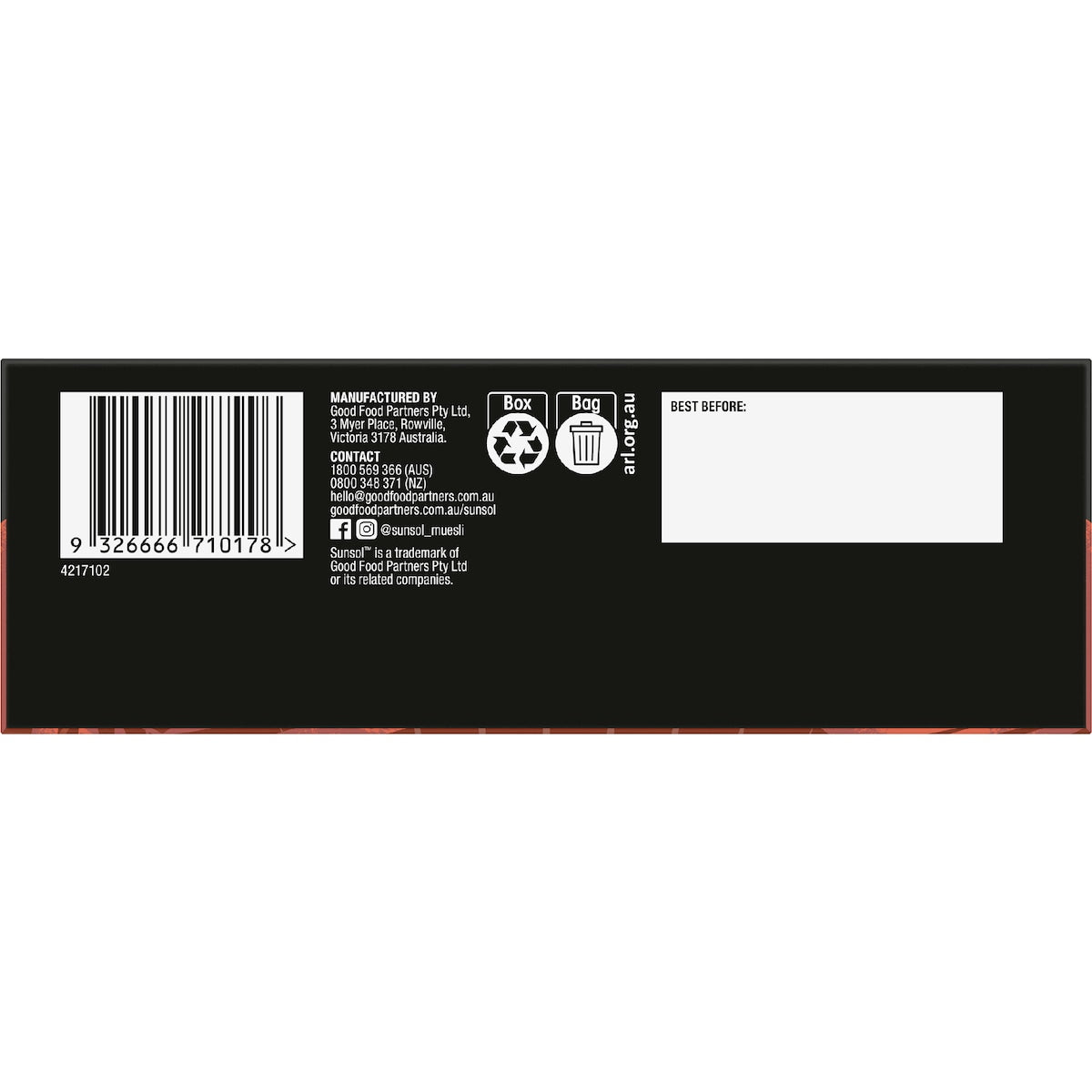 Sunsol Wholegrain Granola Chunky Nut 450g