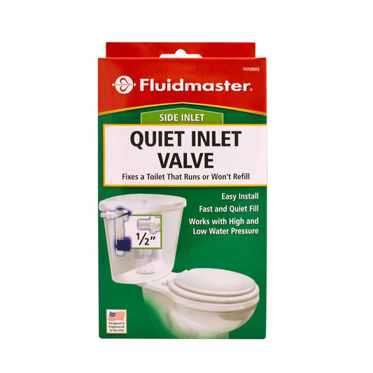 Fluidmaster Side Entry Inlet Valve - 1/2" - Plastic - Quiet Fill