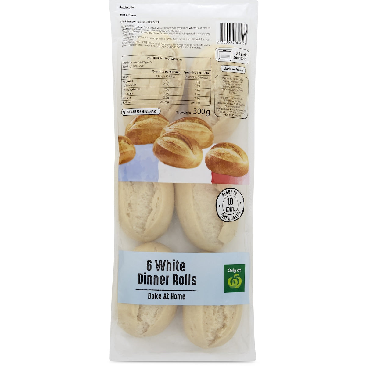 Menissez Bake At Home White Dinner Rolls 6 Pack