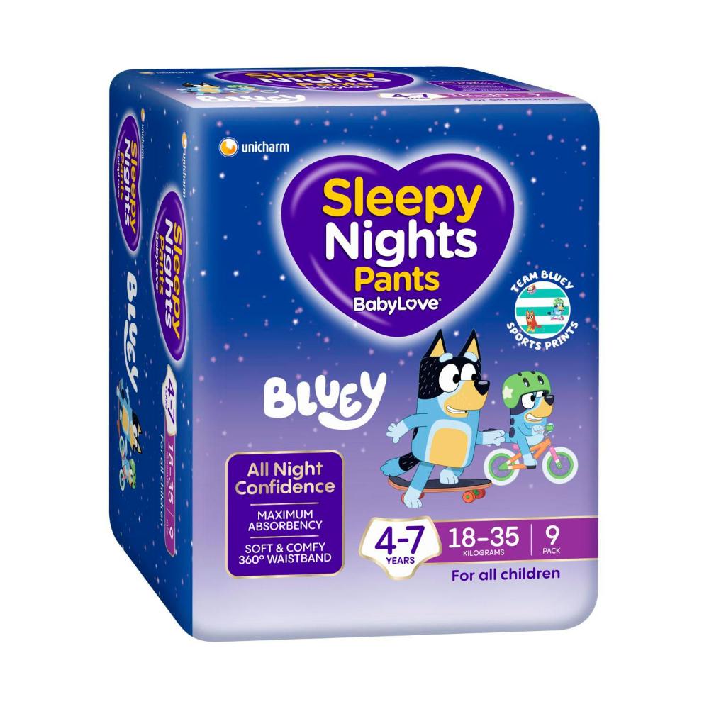 Babylove Sleepynights Night Time Pants 4-7 Years (18-35kg) - 9 Pack