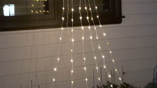 Lytworx Warm White Solar USB Star Waterfall Lights - 210 LEDs - 3.2m