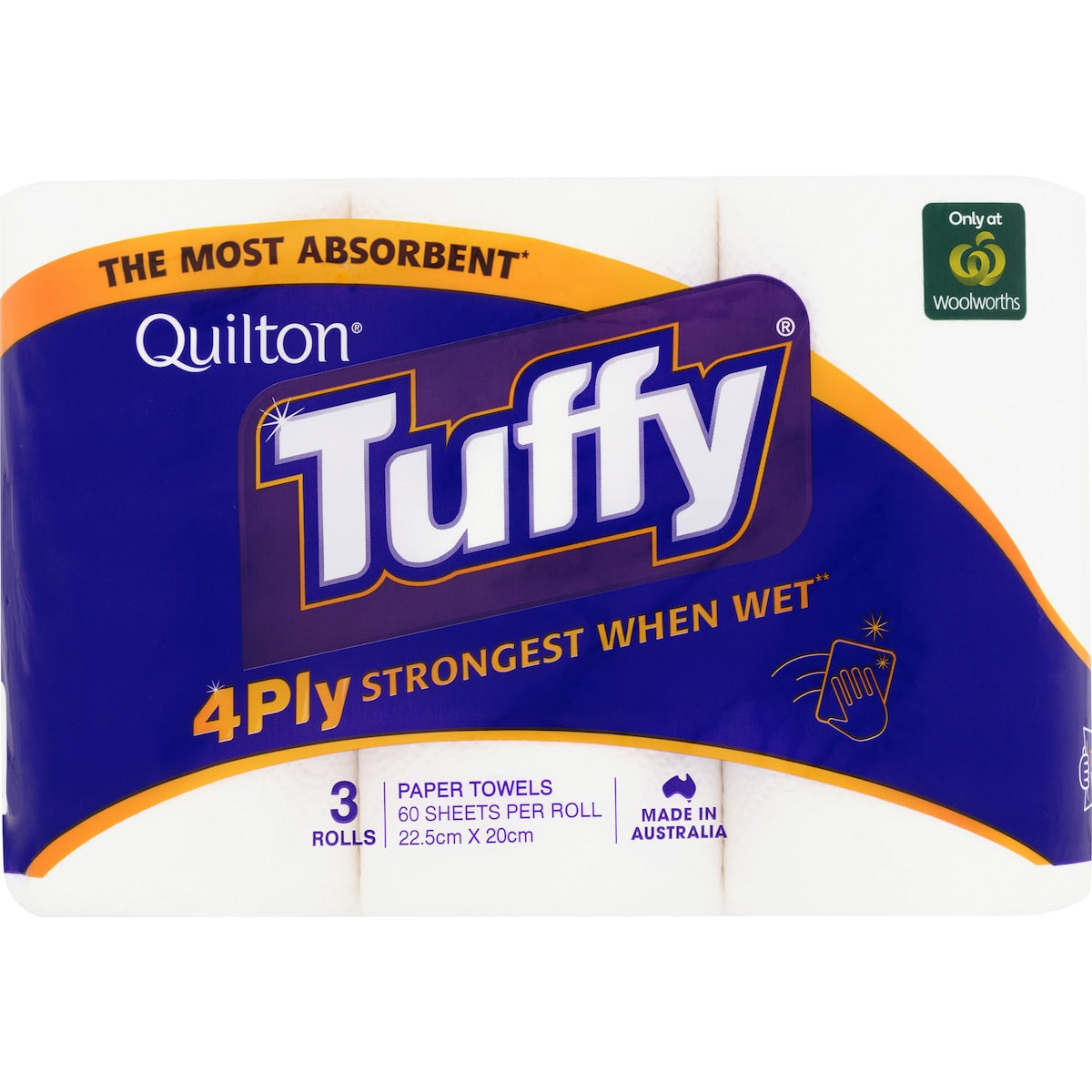 Quilton Tuffy Paper Towel White 4 Ply 180 Sheets 3 Pack