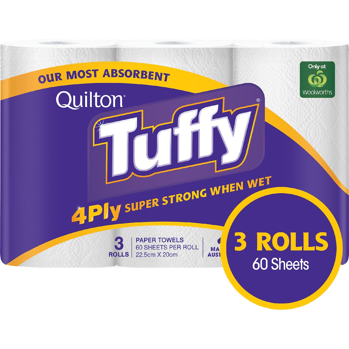 Quilton Tuffy 4 Ply White Paper Towel 3 X 60 Pack