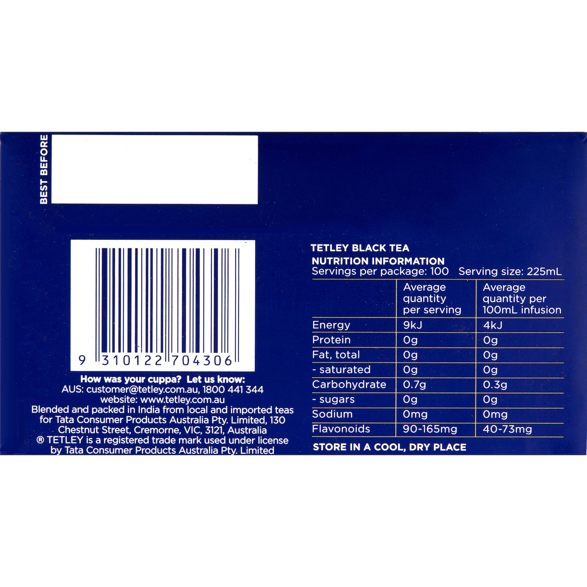 Tetley Tagless Tea Bags 100 Pack