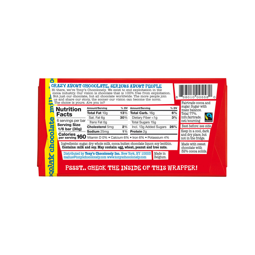 Tony's Chocolonely Milk Chocolate 32% - 180g