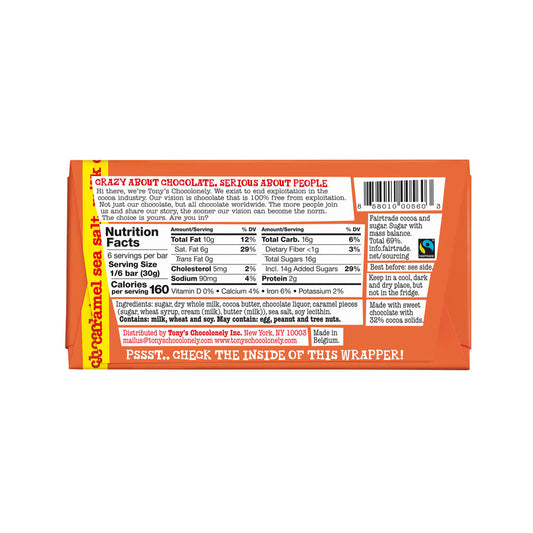 Tony's Chocolonely Milk Chocolate Caramel Sea Salt - 180g