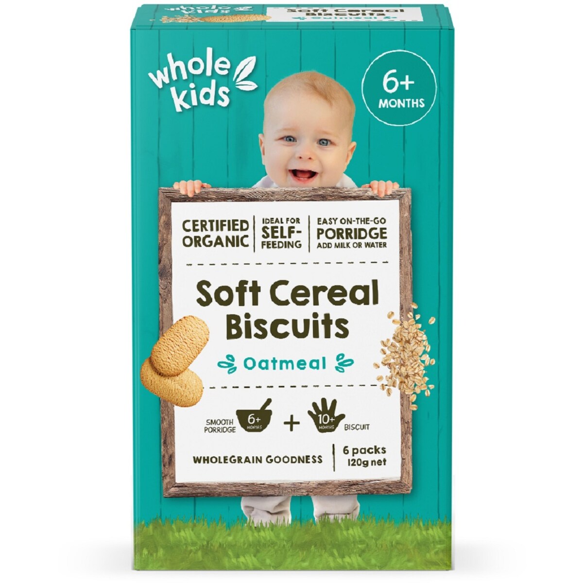 Whole Kids Organic Soft Cereal Biscuits - Oatmeal 120g