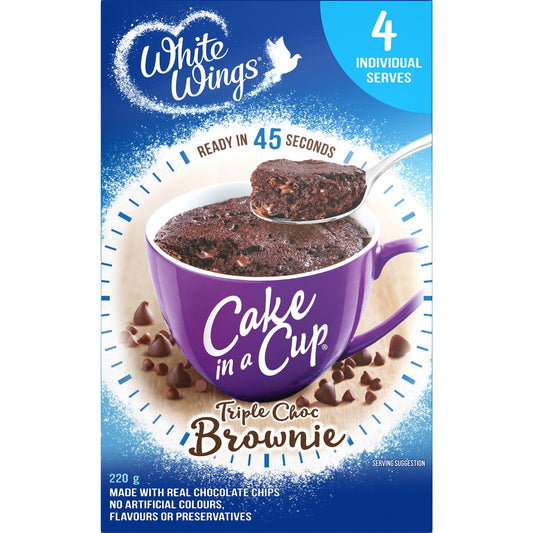 White Wings Cake In A Cup Triple Choc Brownie 4 pack
