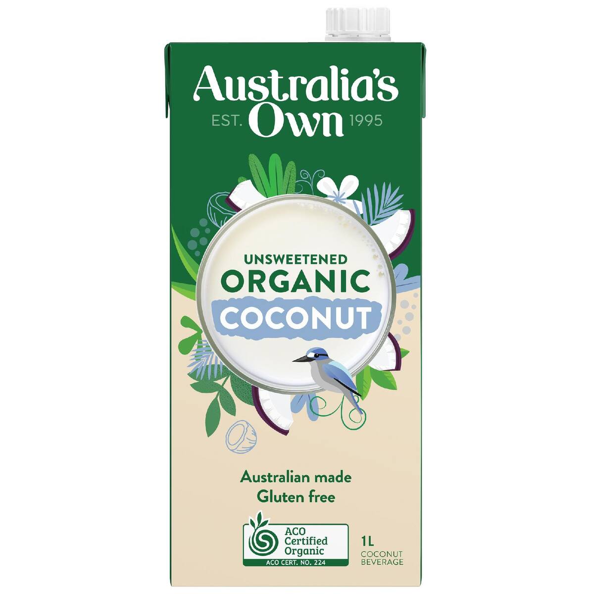 Australia's Own Unsweetened Coconut Long Life Milk Uht 1l