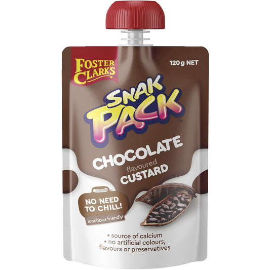 Foster Clark's Snak Pack Chocolate Flavoured Custard Pouch 120g