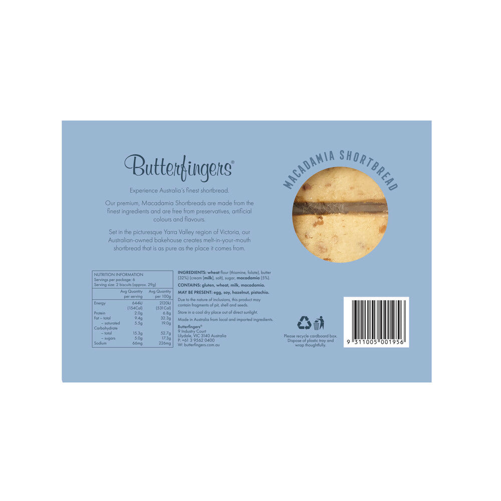 Butterfingers Macadamia Shortbread - 175g