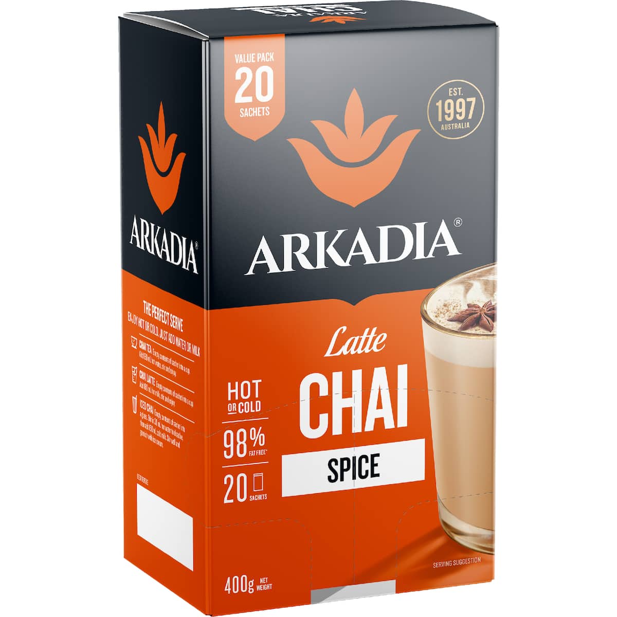 Arkadia Chai Tea Spice Sachets 20 Pack