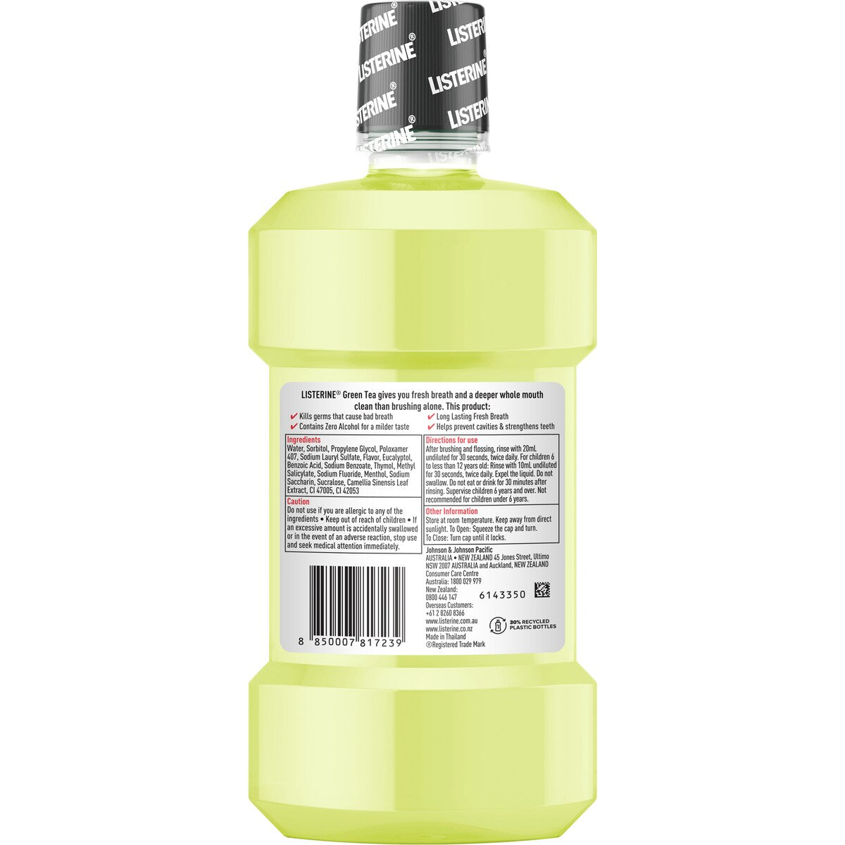 Listerine Mouth Wash Zero Alcohol Green Tea 500ml