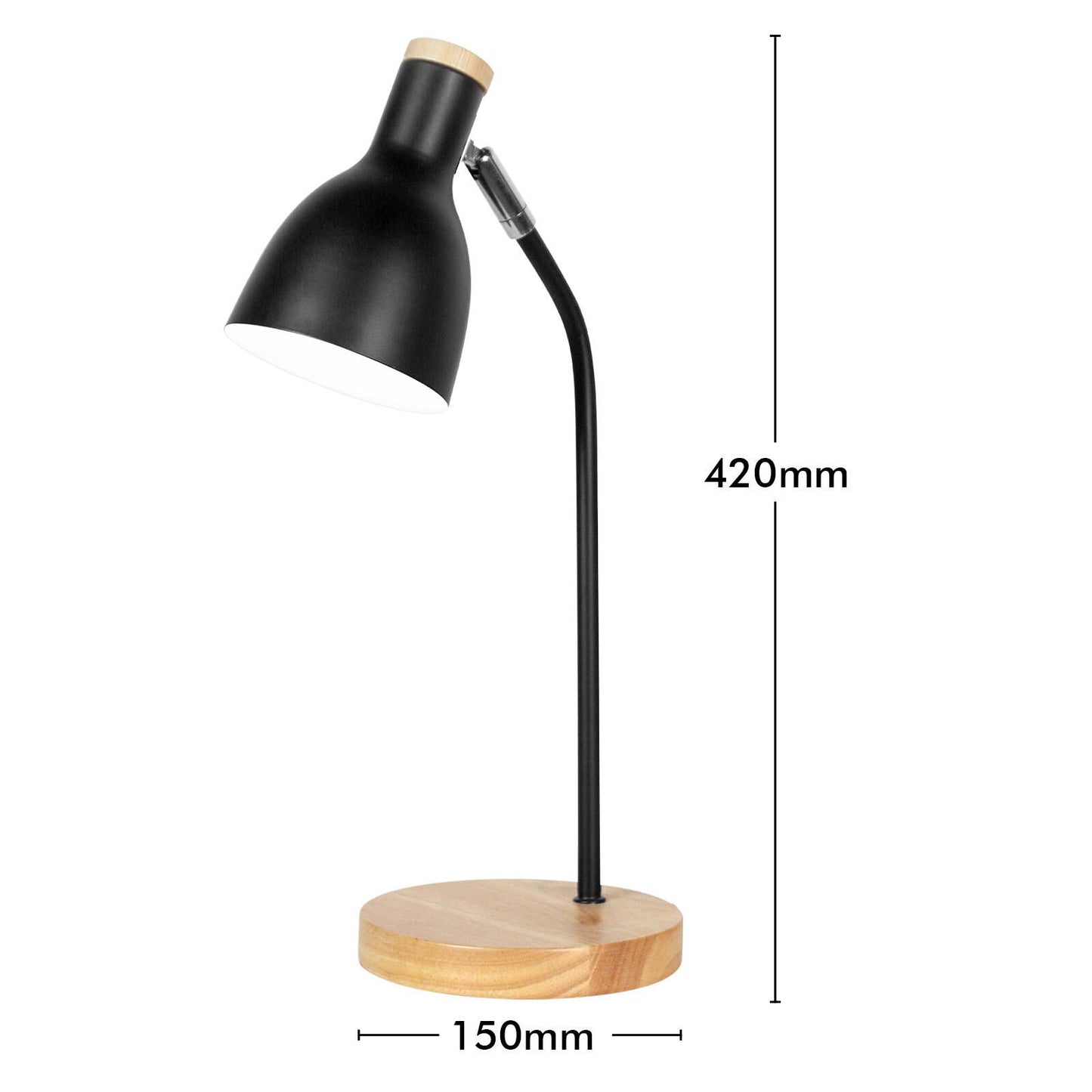 Verve Design Black Lexi Desk Lamp - 150 x 420mm