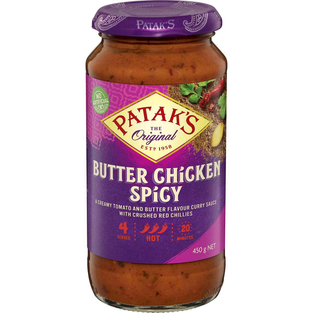 Patak's Spicy Butter Chicken Simmer Sauce 450g