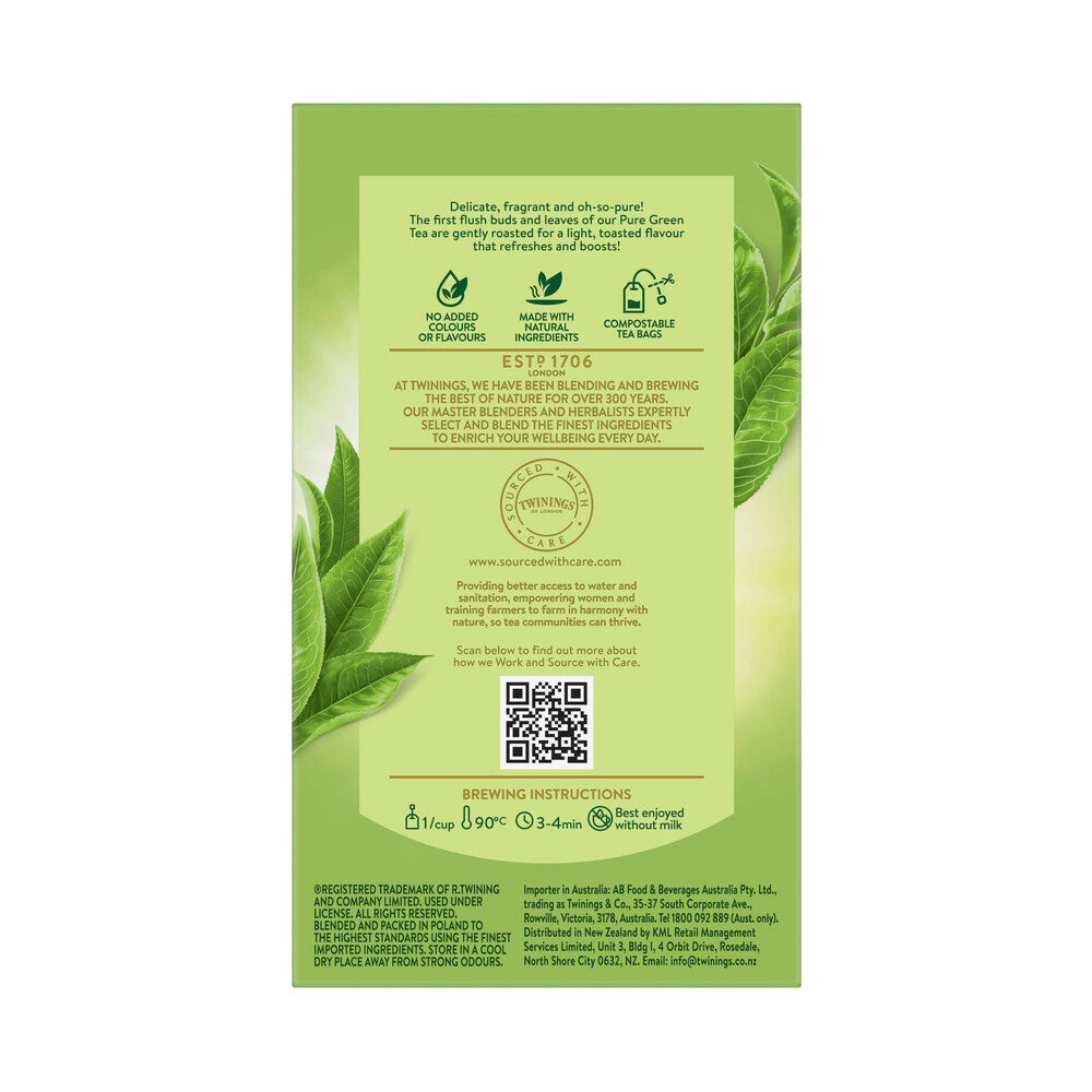 Twinings Pure Green Tea Bags 50 Pack - 100g