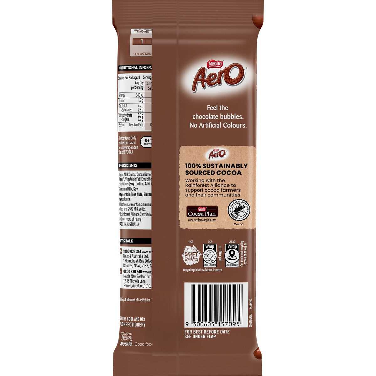 Nestle Aero Milk Chocolate Block Block 118g
